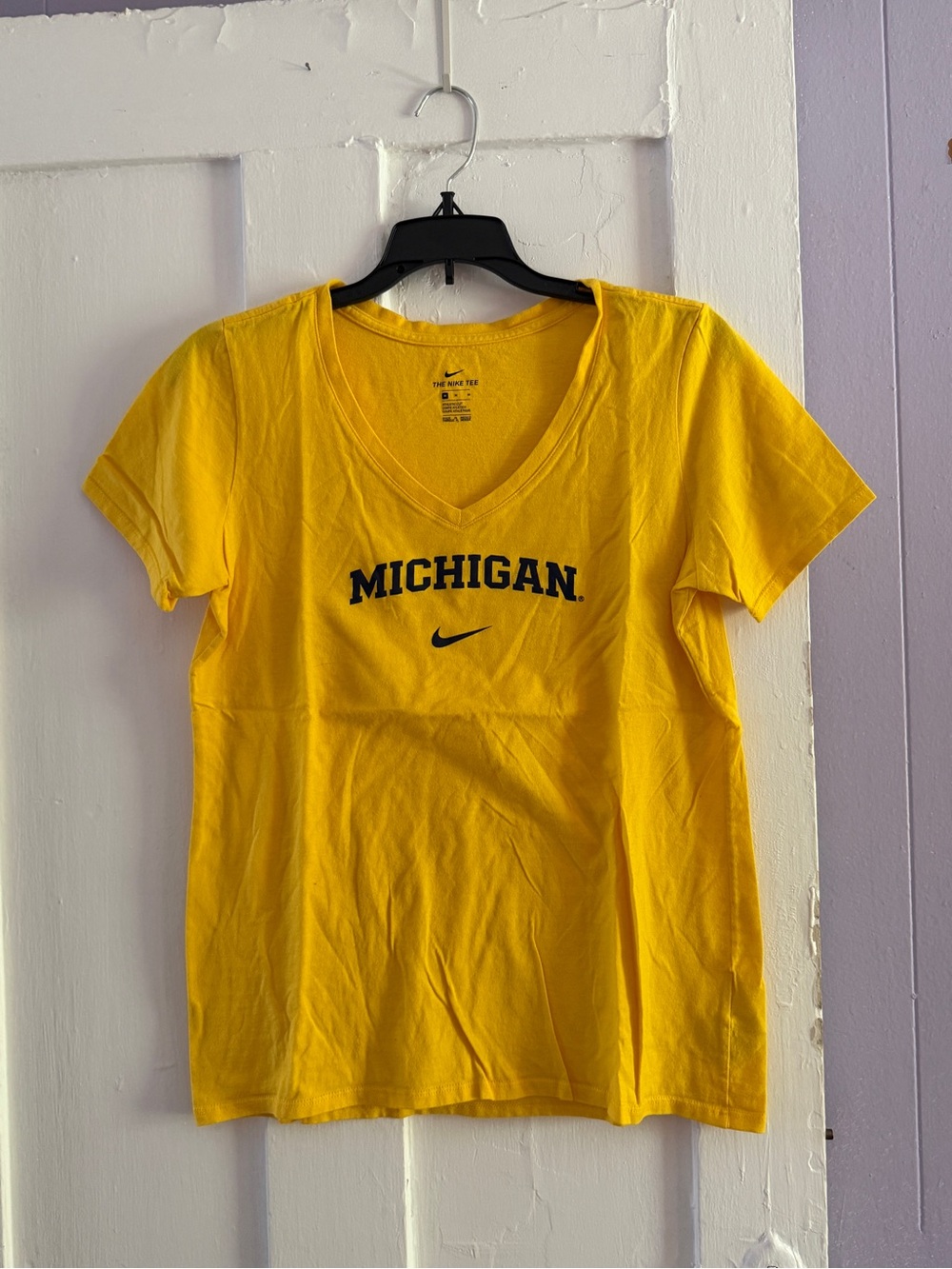 Nike Women's Yellow V-Neck 'Michigan' Tee